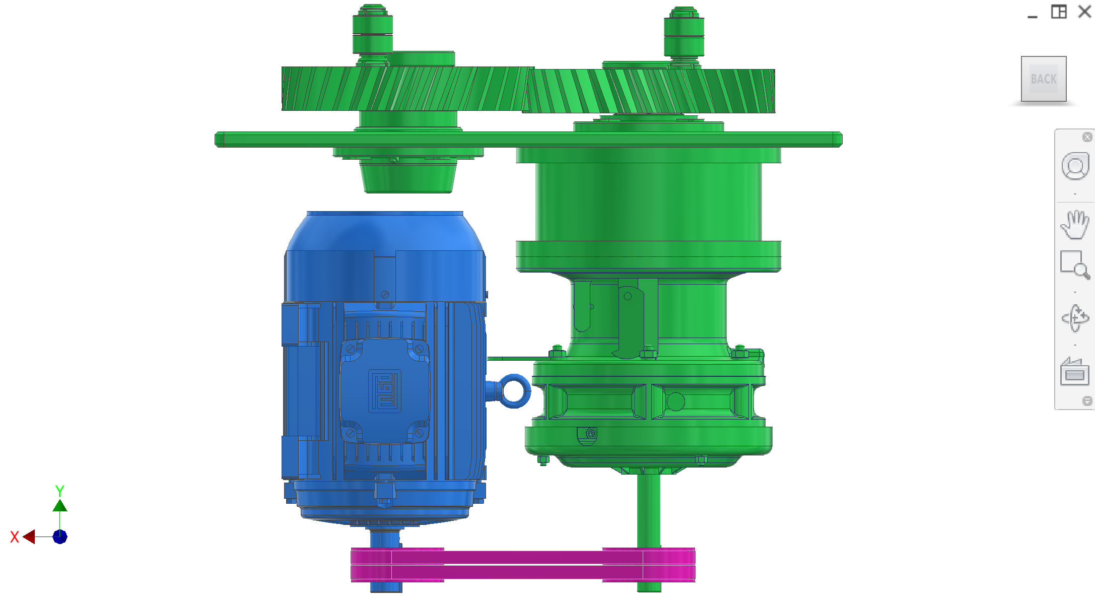 Motor and reducer CAD 1