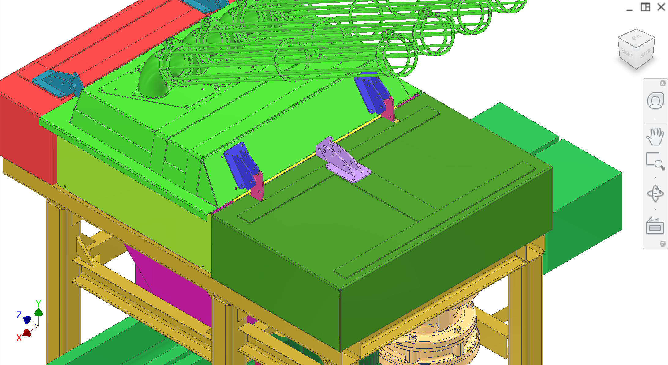 Hinges on drivetrain cover