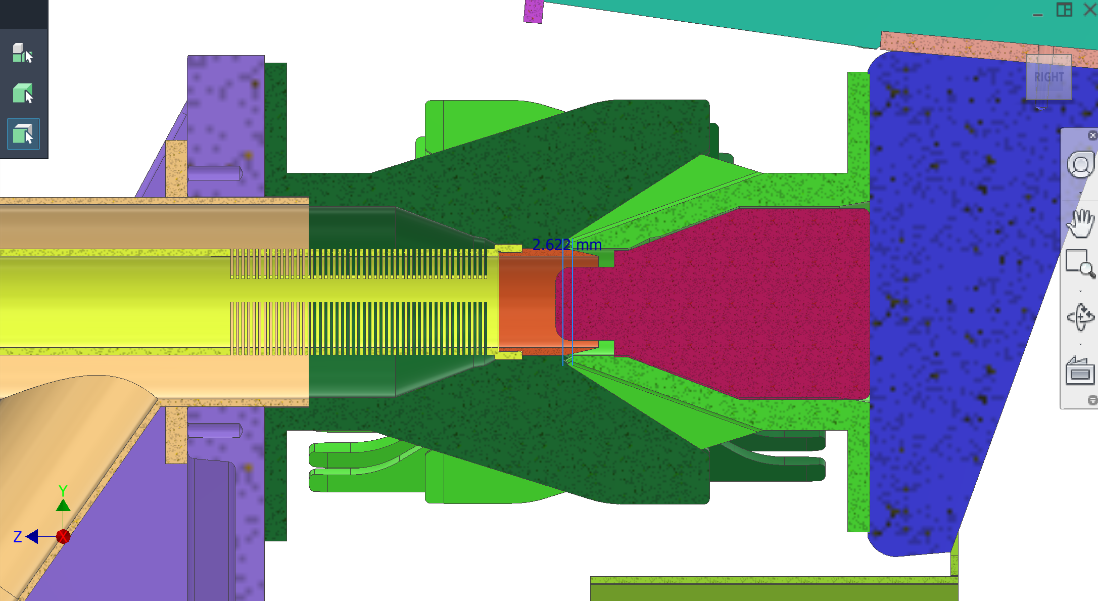 Peeler clearance when engaged