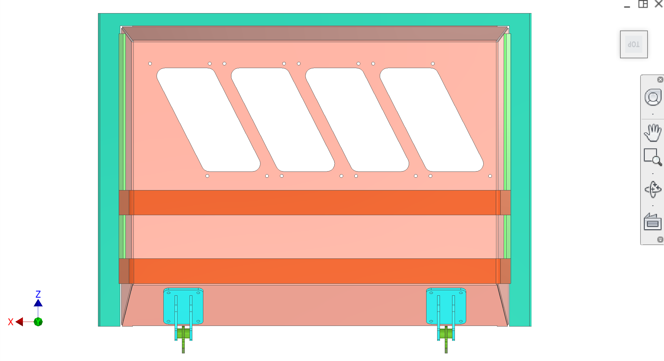Feeder body top view with hinge