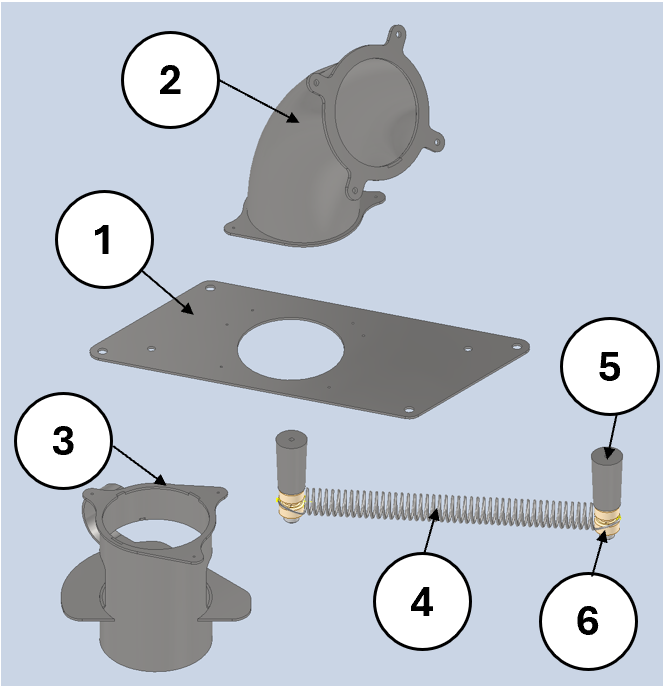 Exploded labeled feeding subassembly