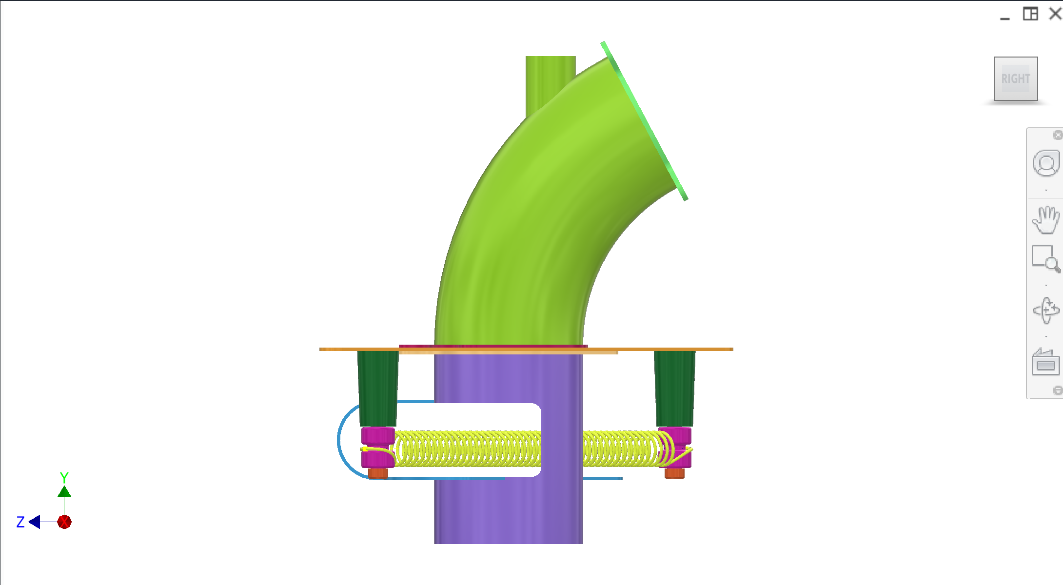 Feeding subassembly side view