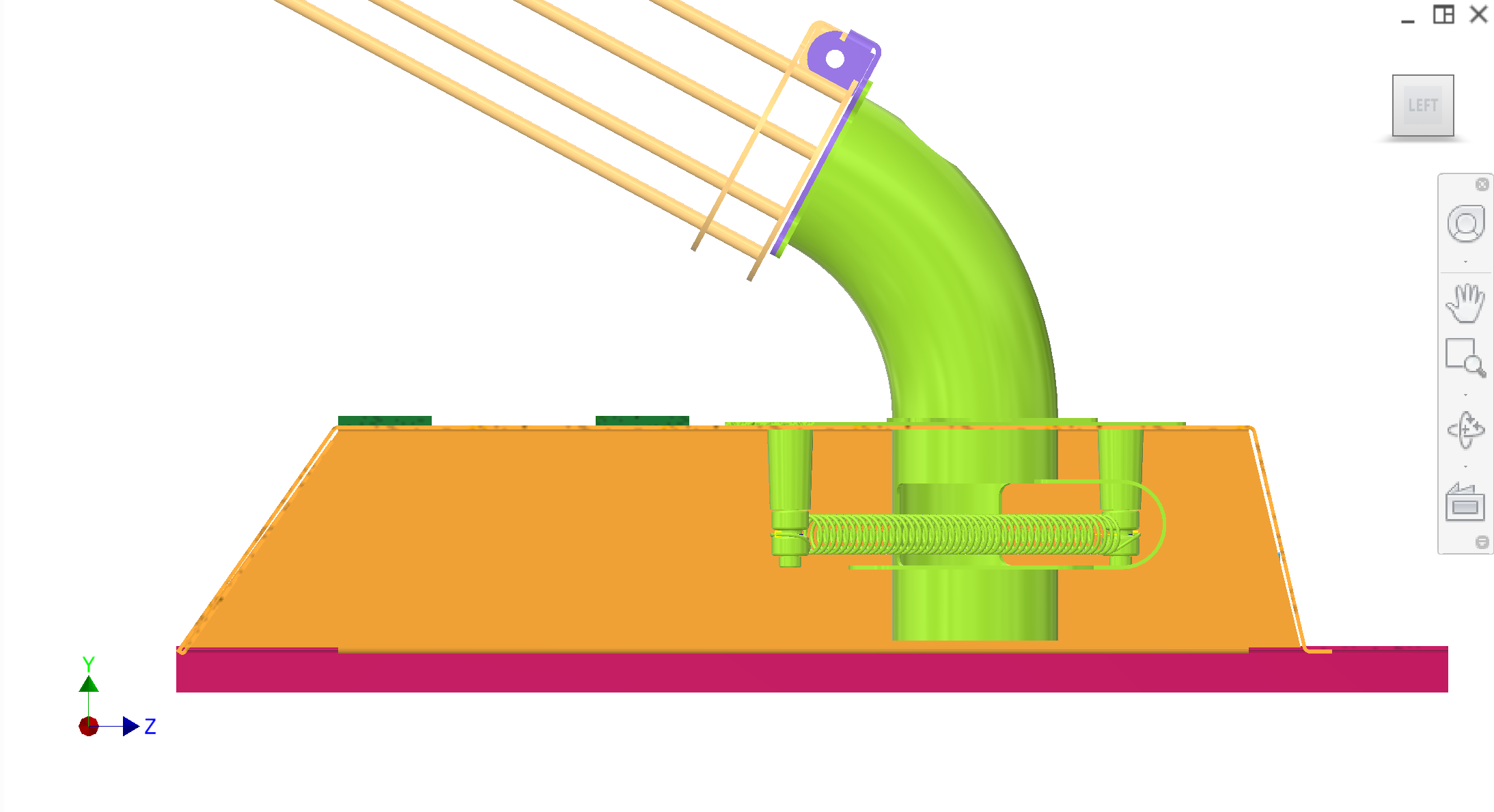 Feeder side with spring