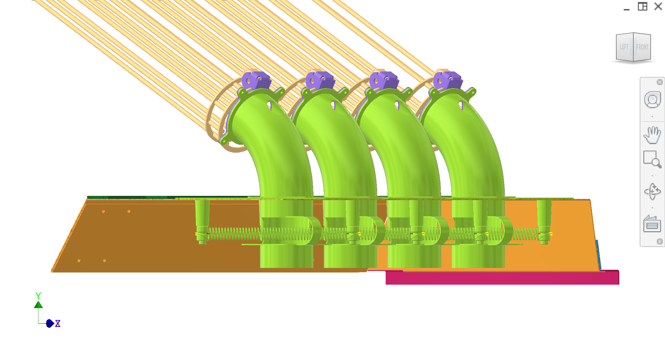 Feeder front with conveyor