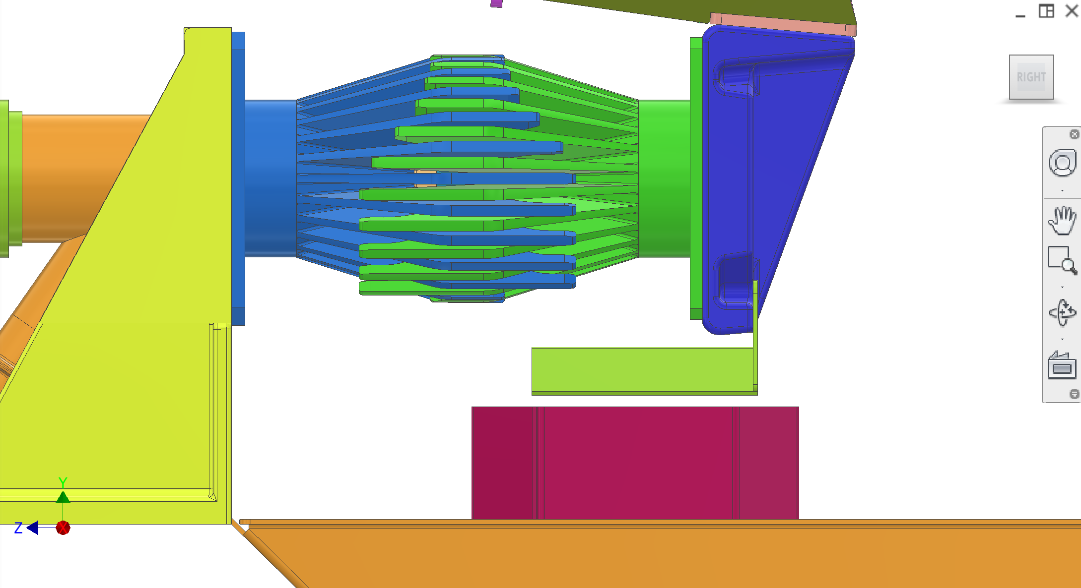 Deflector covering core chute and auger opening
