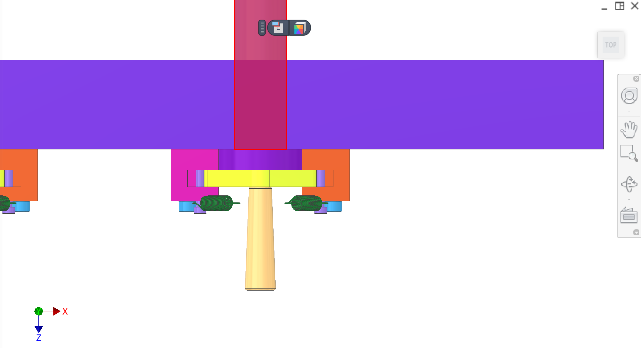 Plunger drive bracket top view