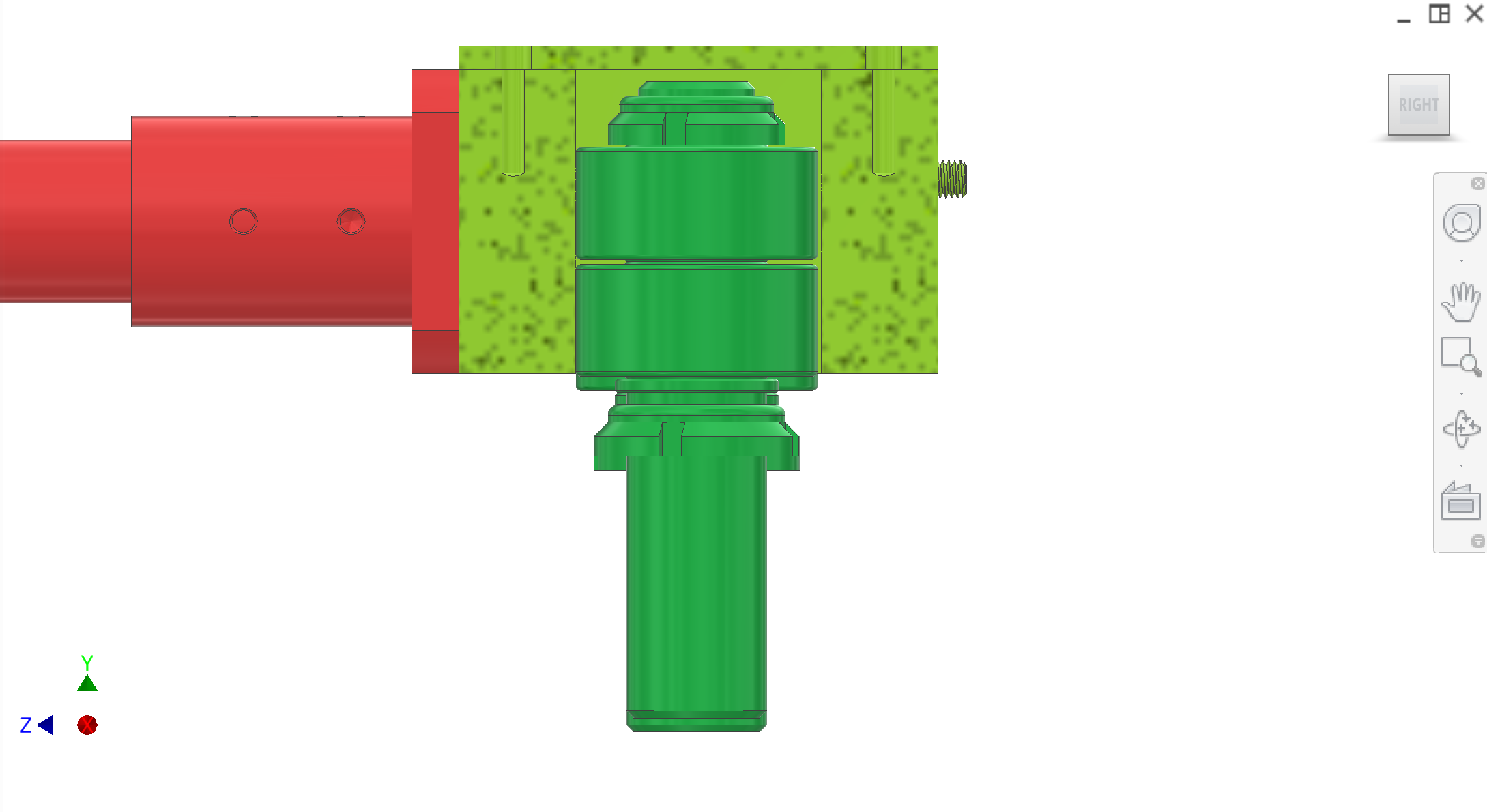 Yoke track side view